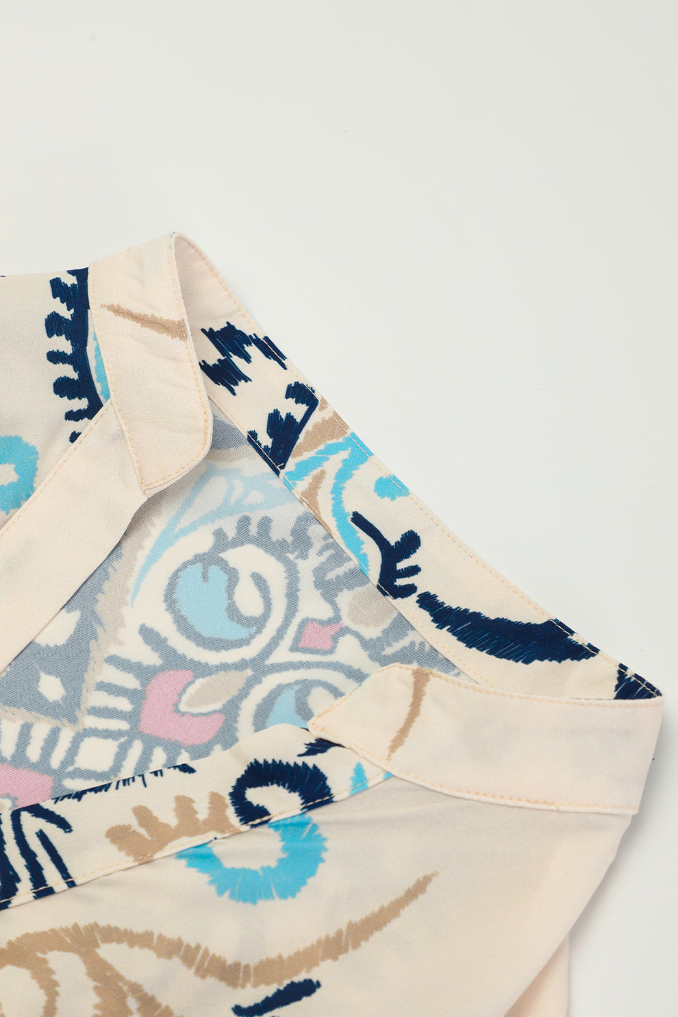 Pandora | Tribal Print Armband Mouw Knoop Mini Jurk - Fashion Lab