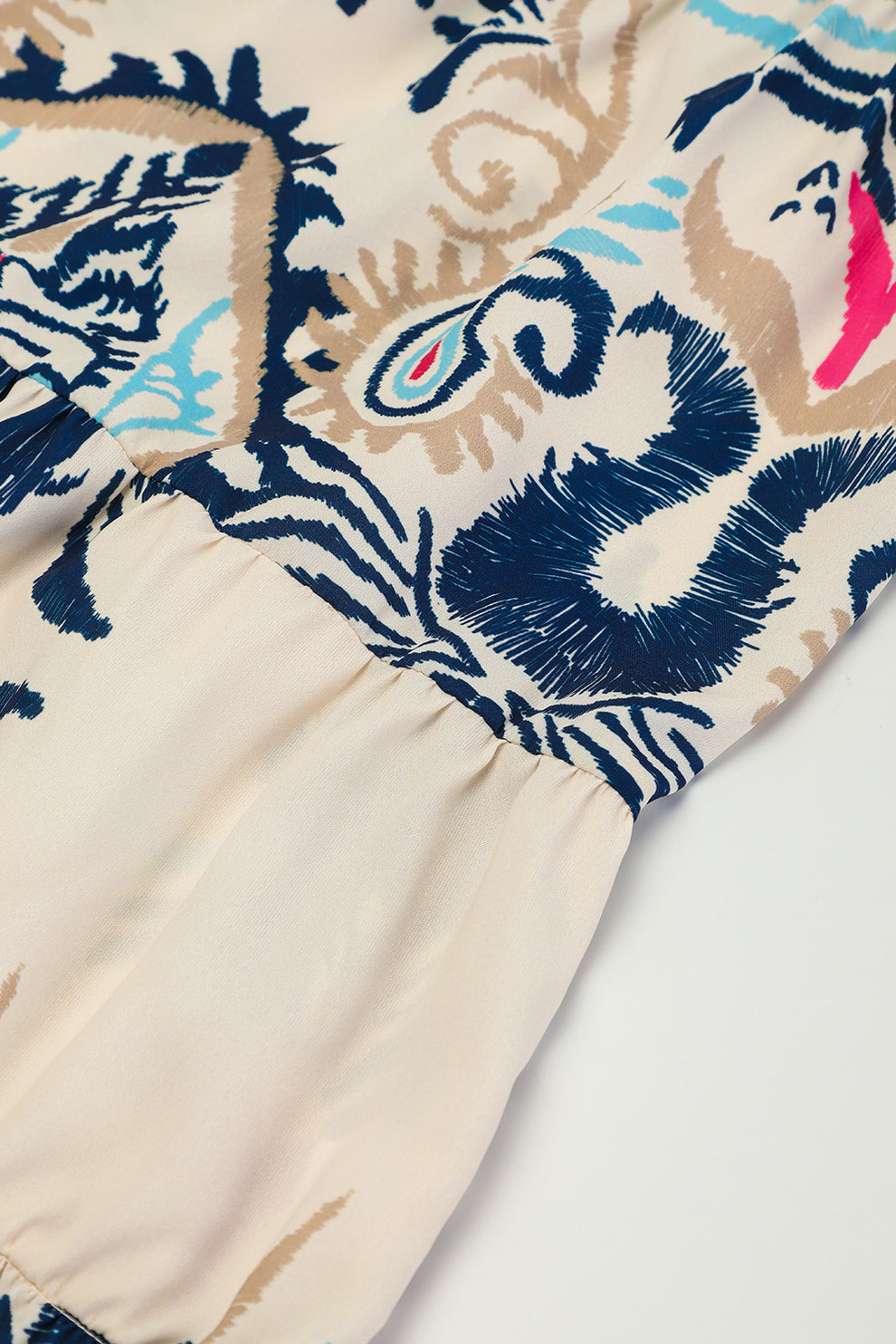 Pandora | Tribal Print Armband Mouw Knoop Mini Jurk - Fashion Lab