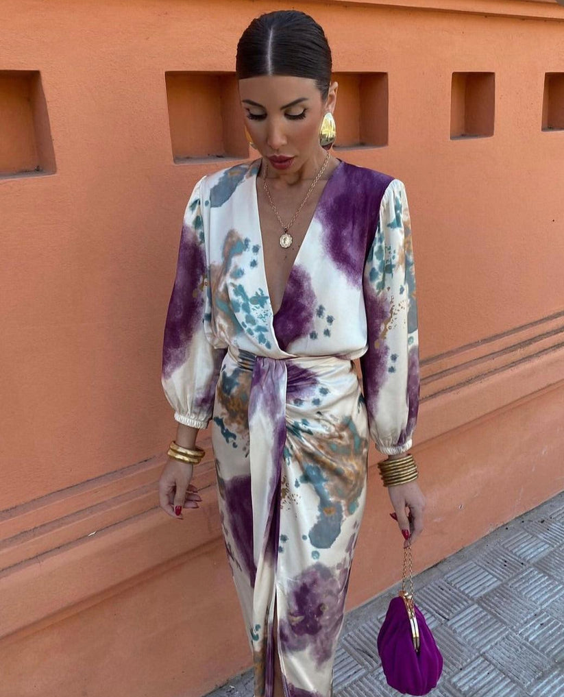 Penelope | Elegante Zomerjurk Met V-Hals - Fashion Lab