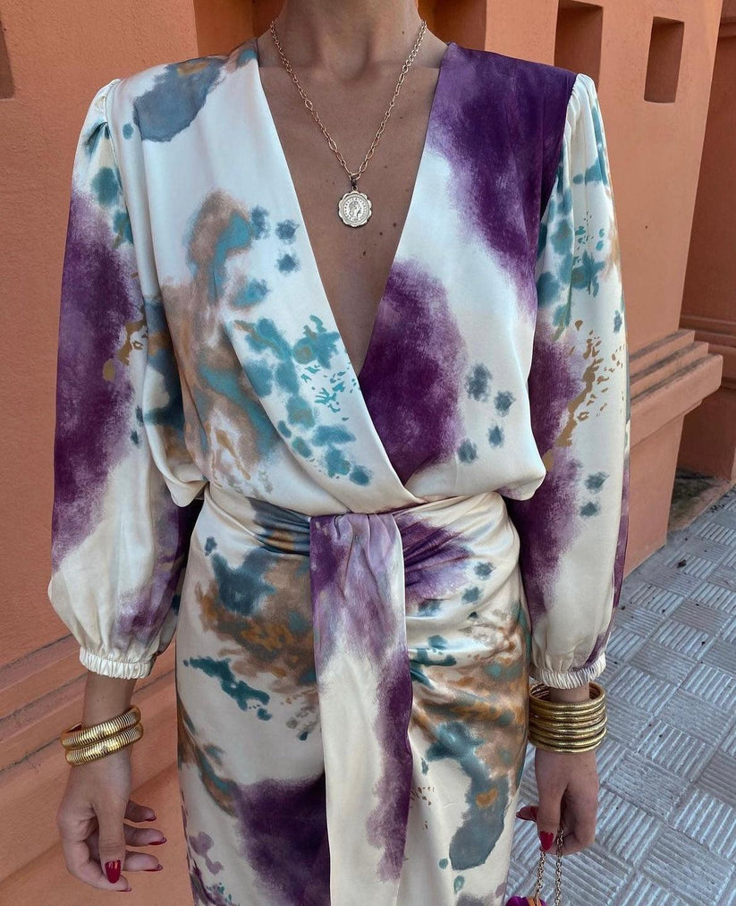 Penelope | Elegante Zomerjurk Met V-Hals - Fashion Lab