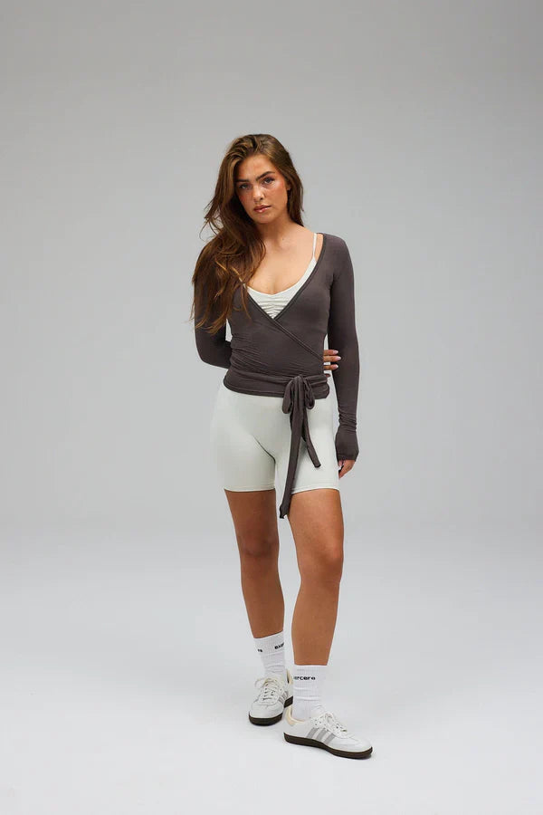 blouse voor dames – Wikkelblouse | Grijs