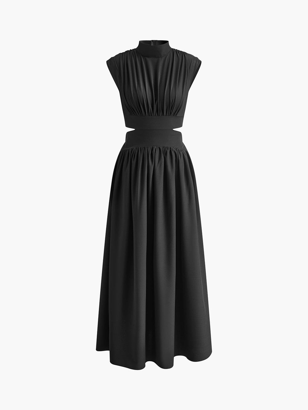 Polina | Lange Mock Neck Cut Out Jurk - Fashion Lab