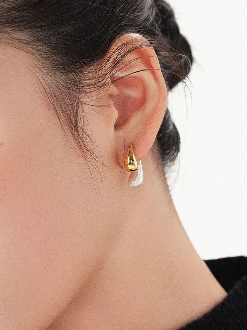 Rina | Tweekleurige Waterdruppeloorbellen - Fashion Lab