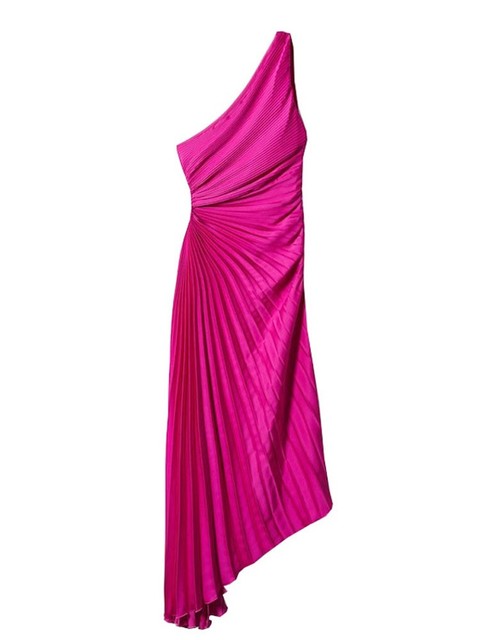 Jurk voor dames – Riza | Geplooide Maxi Jurk Met Één Schouder