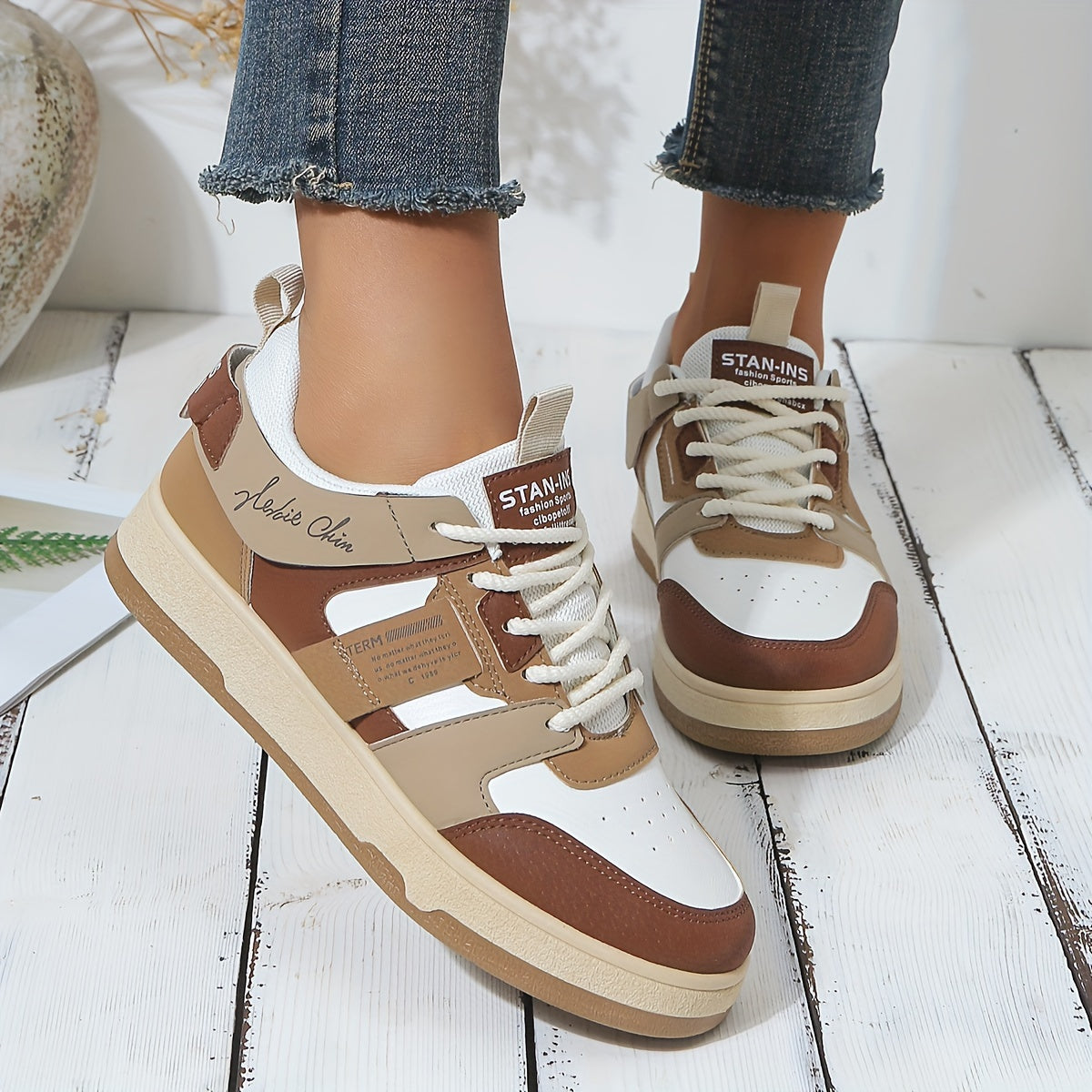 Schoenen voor dames – Sasha | Stijlvolle Colorblock Trendy Sneakers voor Dames