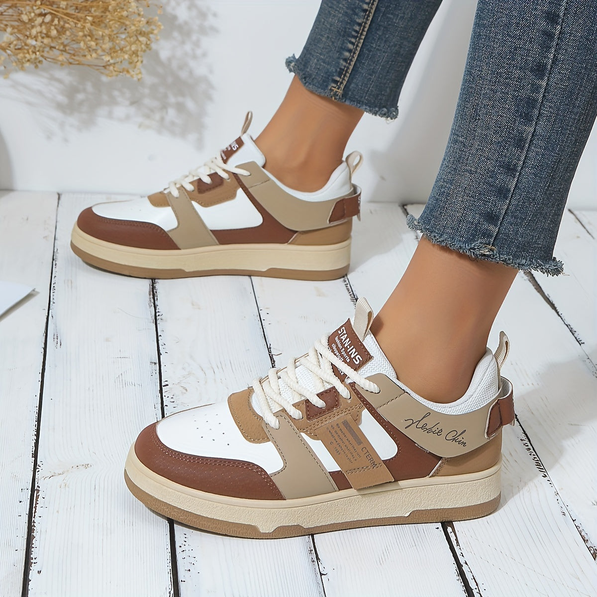 Schoenen voor dames – Sasha | Stijlvolle Colorblock Trendy Sneakers voor Dames