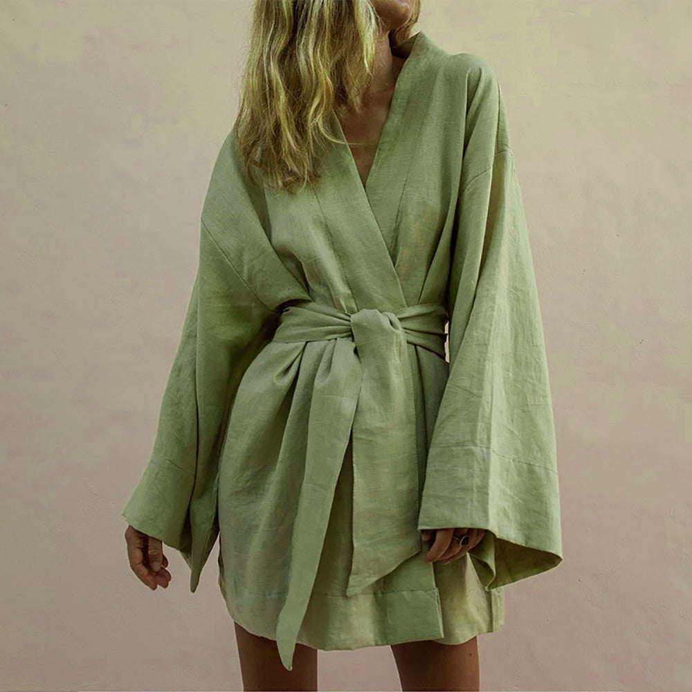 Scarlett | Elegante en Comfortabele Groene Kimono Jurk voor Vrouwen - Fashion Lab