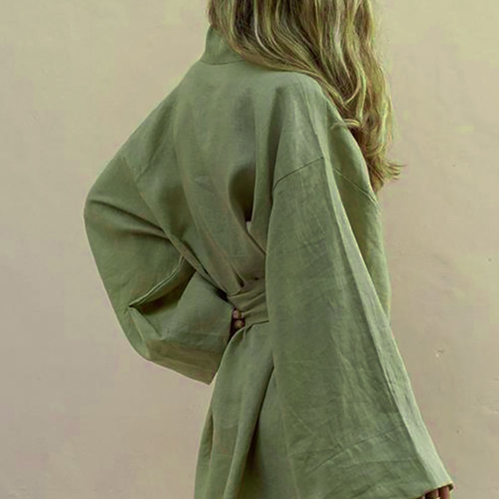 Scarlett | Elegante en Comfortabele Groene Kimono Jurk voor Vrouwen - Fashion Lab