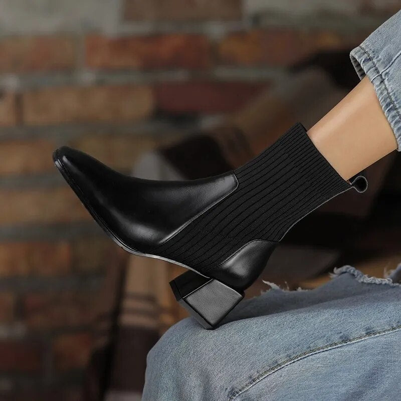 Laarzen voor dames โ Skylar | Vegan Leer Laarzen met Hak voor Dames