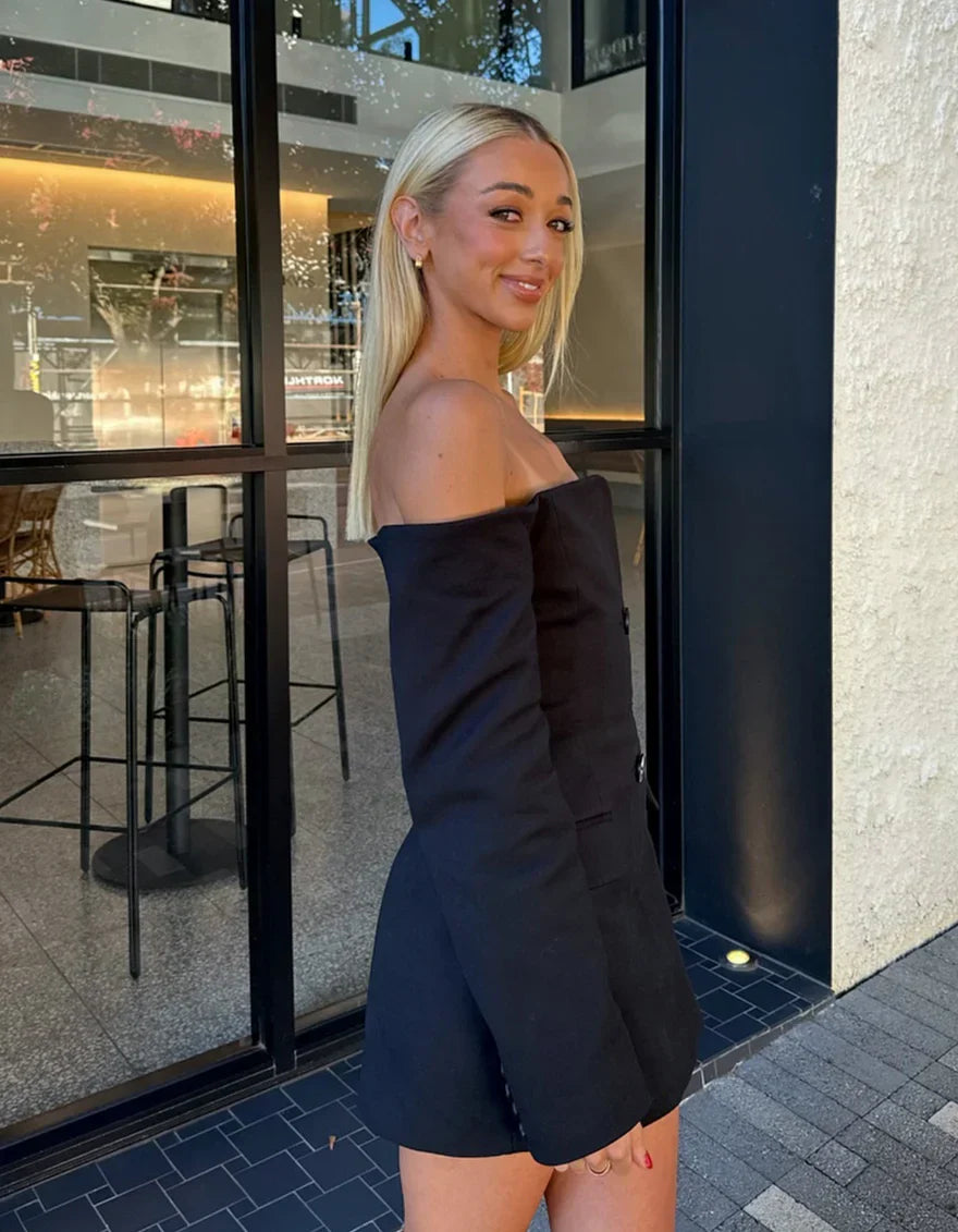 Ellianna | Off-Shoulder Blazer Jurk - Fashion Lab