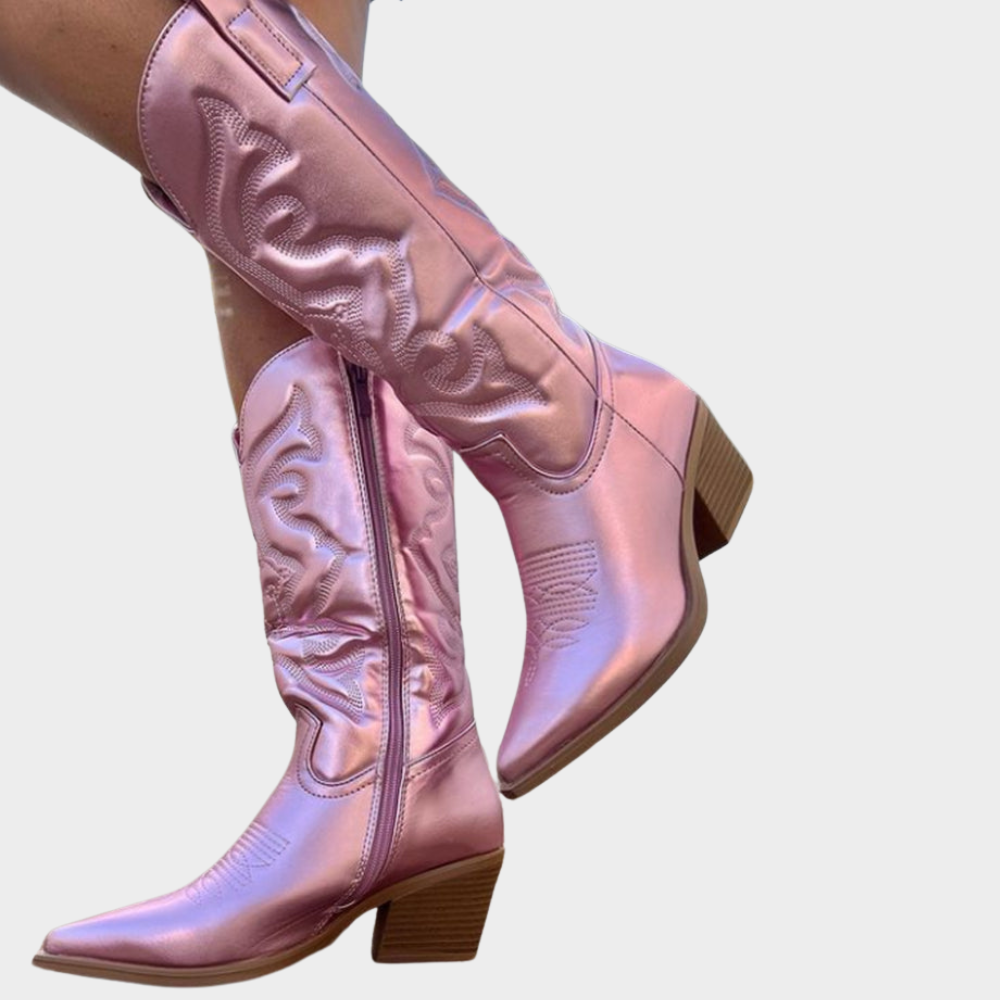 Laarzen voor dames – Valerie | Cowboylaarzen dames metallic