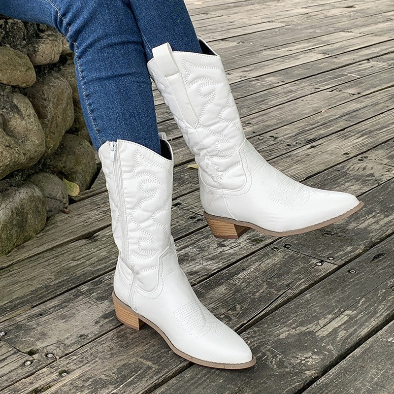 Laarzen voor dames – Valerie | Cowboylaarzen dames metallic