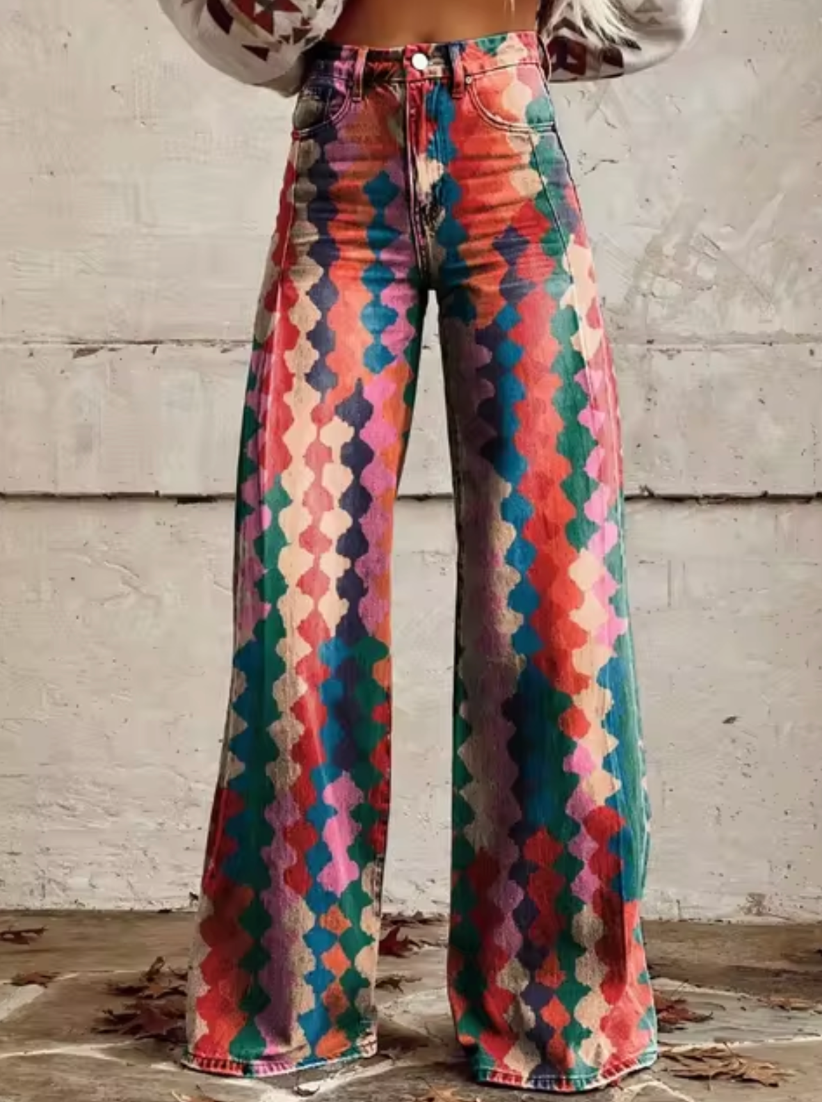 Broek voor dames β Vina | Stijlvolle Hoge Taille Broek met Unieke Prints