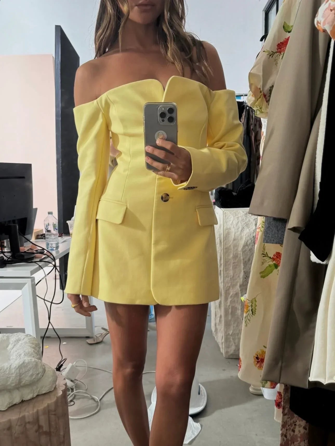 Ellianna | Off-Shoulder Blazer Jurk - Fashion Lab