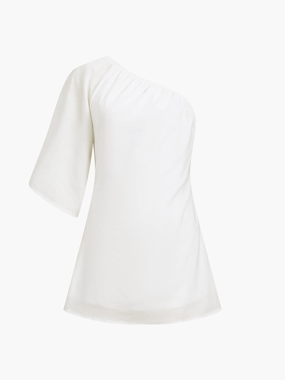 Zanna | Katoen Linnen One Sleeve Korte Jurk - Fashion Lab