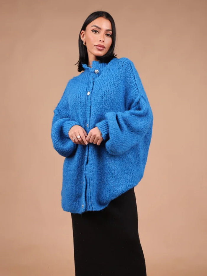 Zara | Oversized Cardigan Met Gouden Knopen - Fashion Lab