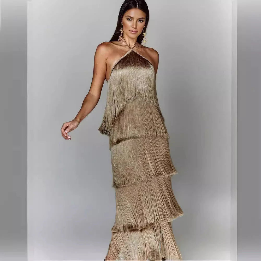 Zarina | Fringe Maxi Jurk - Fashion Lab