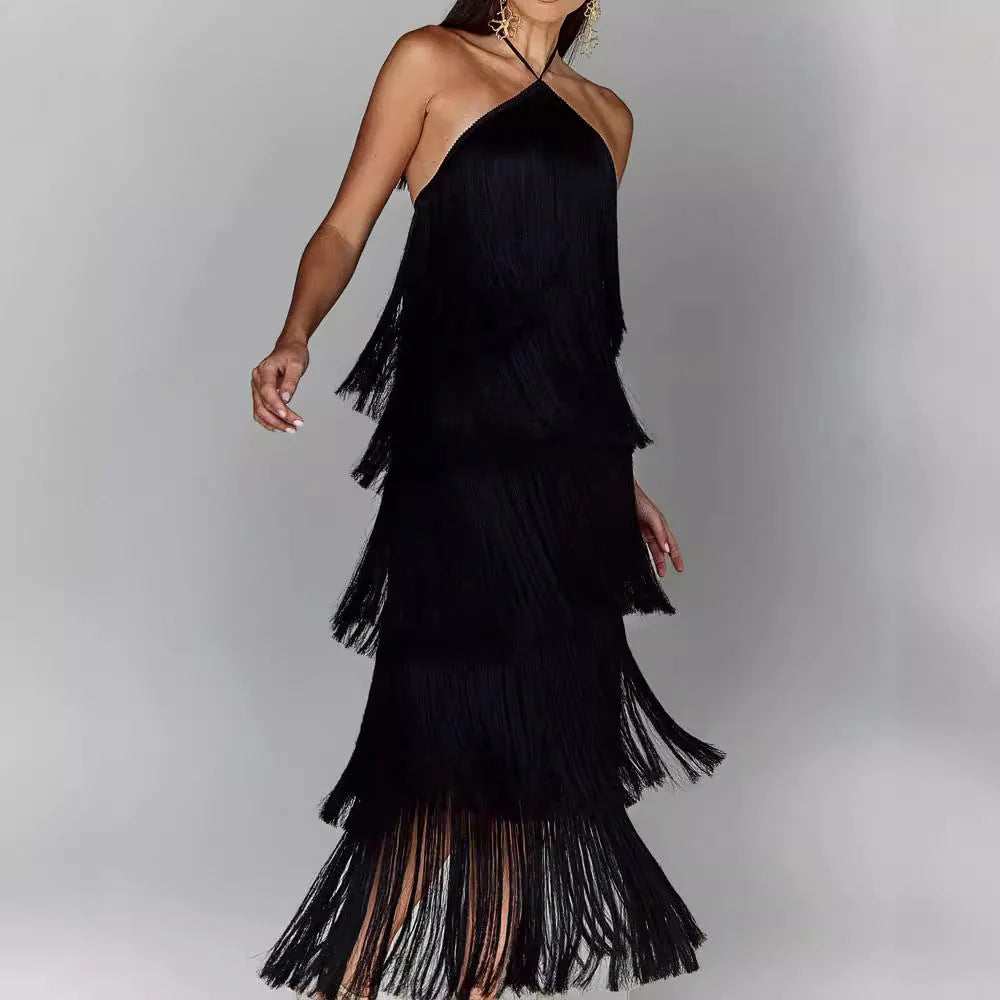 Zarina | Fringe Maxi Jurk - Fashion Lab
