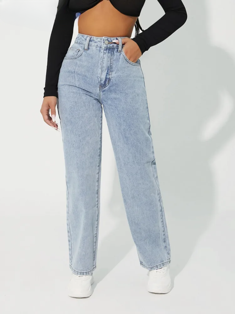 jeans voor dames โ Zendaya | Stijlvolle Jeans Met Hoge Taille En Rechte Pijp