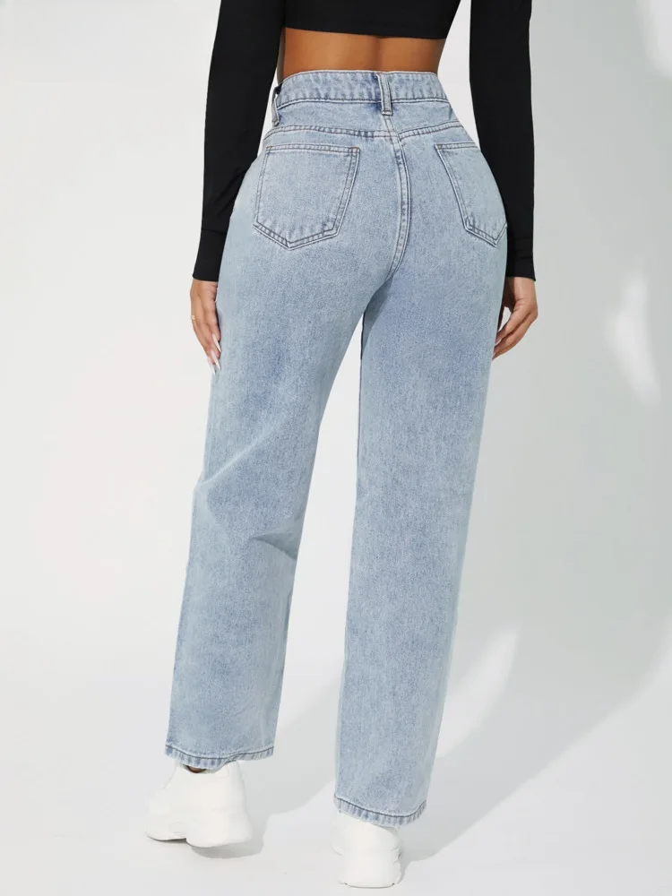 jeans voor dames โ Zendaya | Stijlvolle Jeans Met Hoge Taille En Rechte Pijp