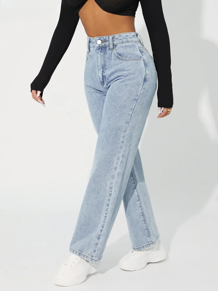 jeans voor dames โ Zendaya | Stijlvolle Jeans Met Hoge Taille En Rechte Pijp