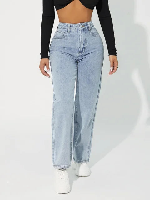 jeans voor dames โ Zendaya | Stijlvolle Jeans Met Hoge Taille En Rechte Pijp