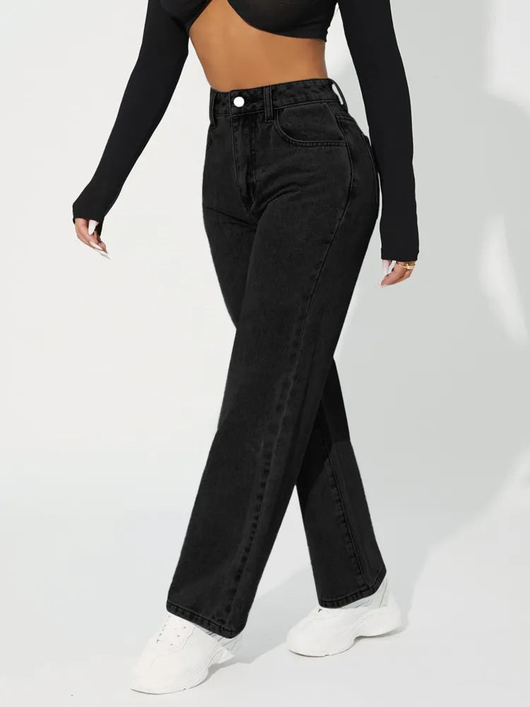 jeans voor dames โ Zendaya | Stijlvolle Jeans Met Hoge Taille En Rechte Pijp