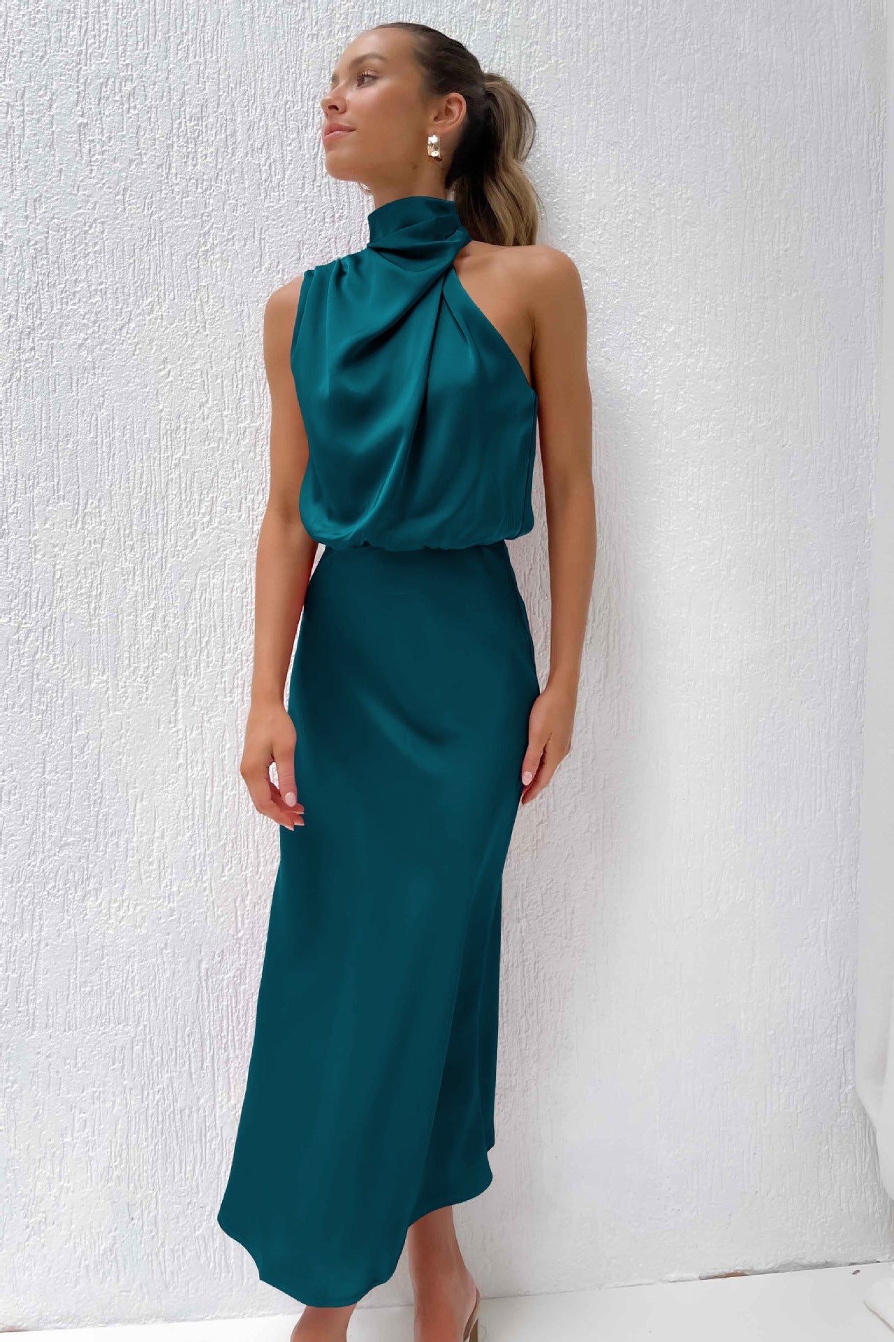 Lorna | Satijnen Halterjurk - Fashion Lab