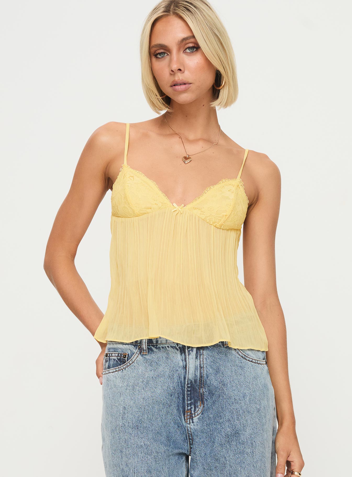 Melany | Pleated Lace Top - Fashion Lab