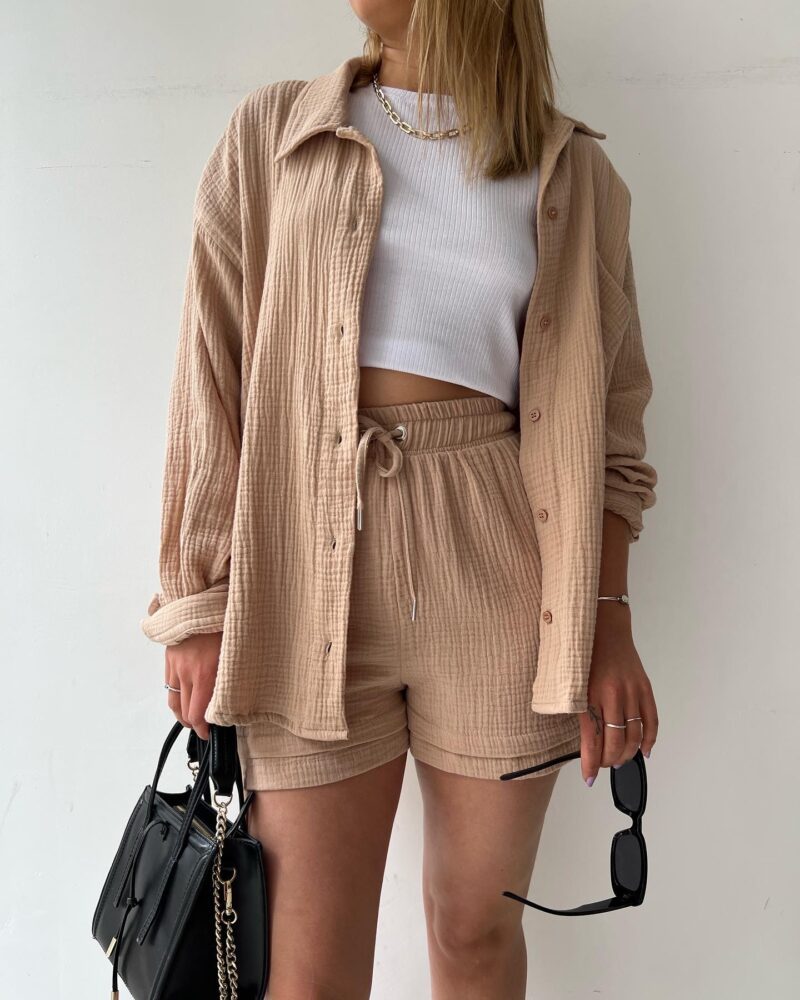 Pearl | Loungewear Set met Overhemd en Shorts - Fashion Lab