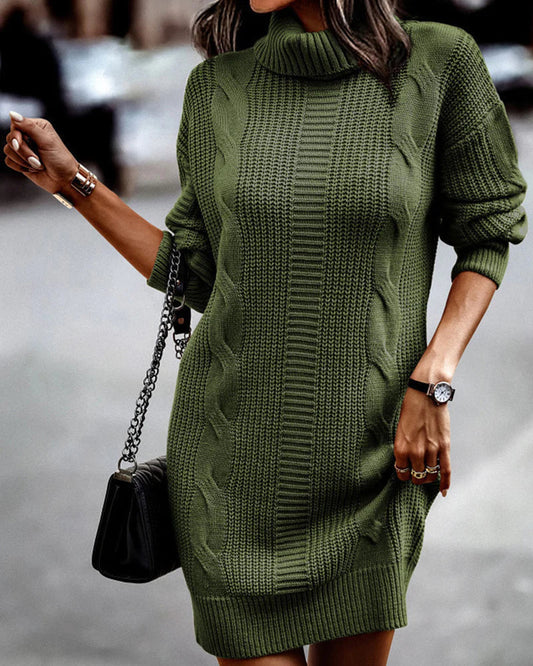Leona | Gebreide Coltrui Jurk - Fashion Lab