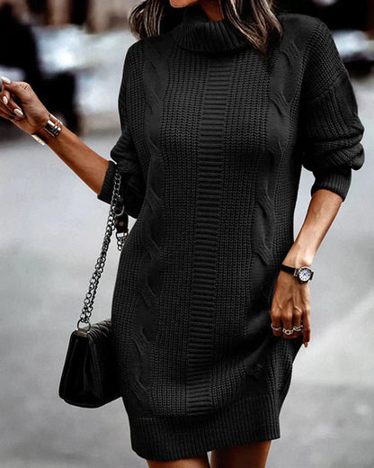 Leona | Gebreide Coltrui Jurk - Fashion Lab