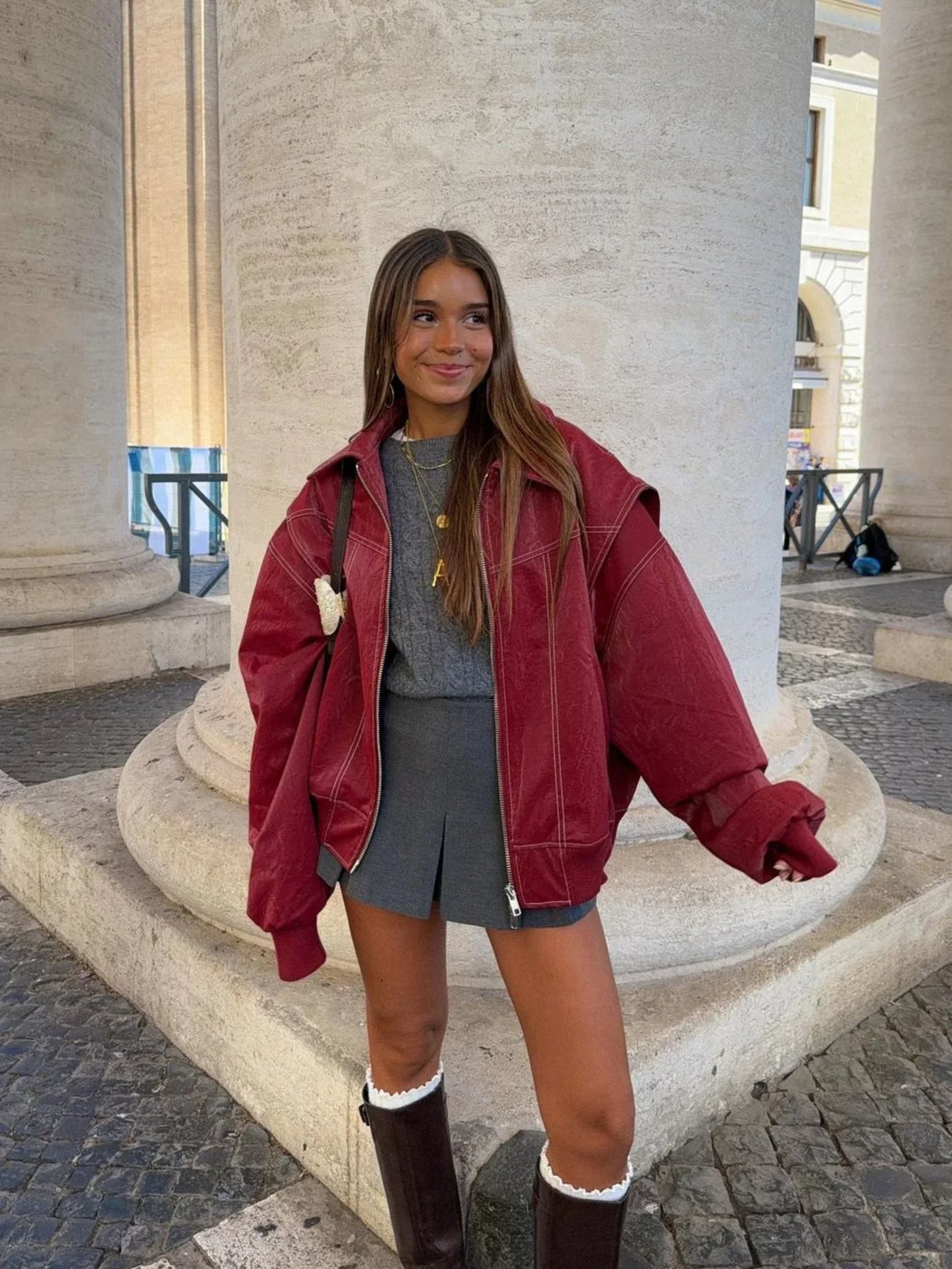 VIVIEN | Oversized leren jas - Fashion Lab