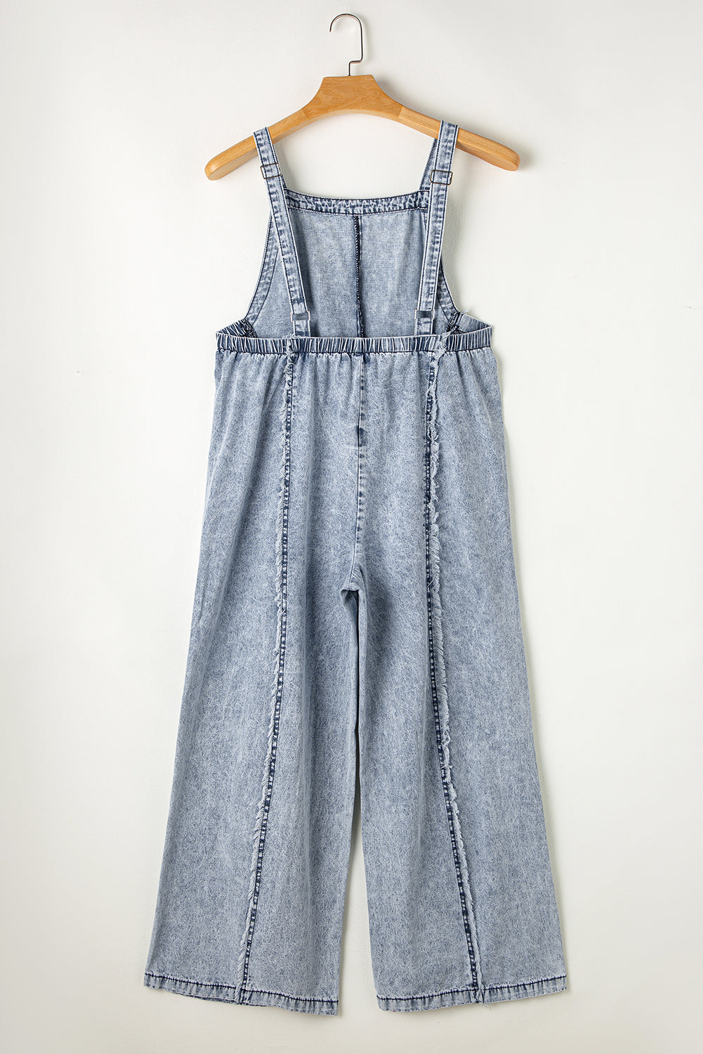 Blauwe | denim overall met wijde pijpen - Fashion Lab