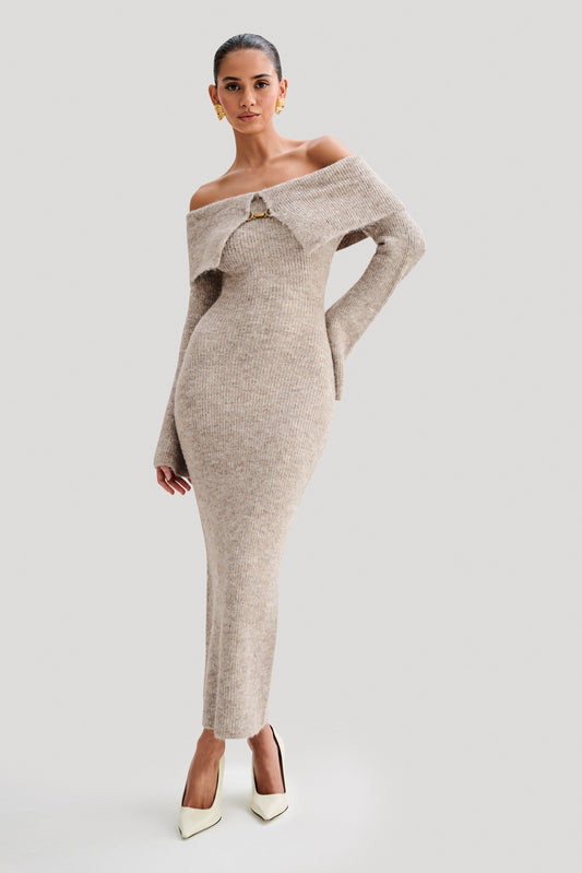 Off | Shoulder Knit Dress - Fashion Lab