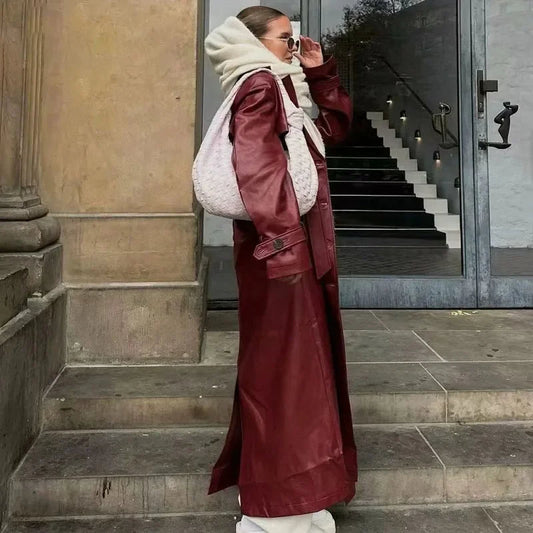 Senna | Vrouwenjas in bordeauxrood imitatieleer - Fashion Lab