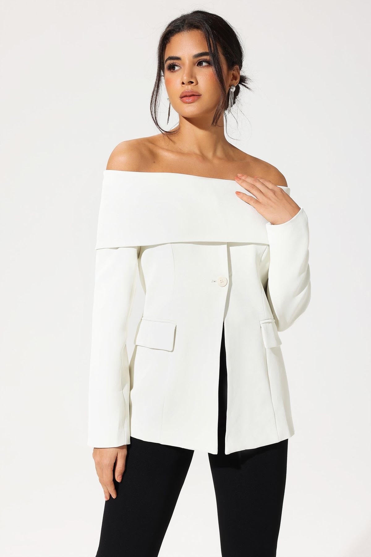 Verona | Off-Shoulder Blazer Top - Fashion Lab