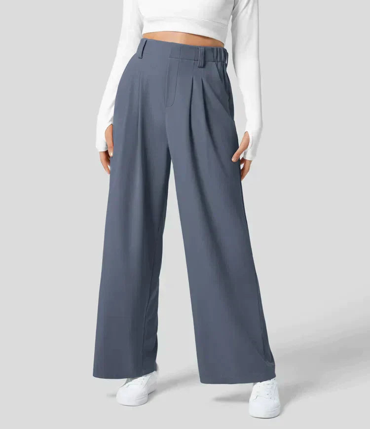 Anneliese | Plissé Wide-Leg Trousers - Fashion Lab