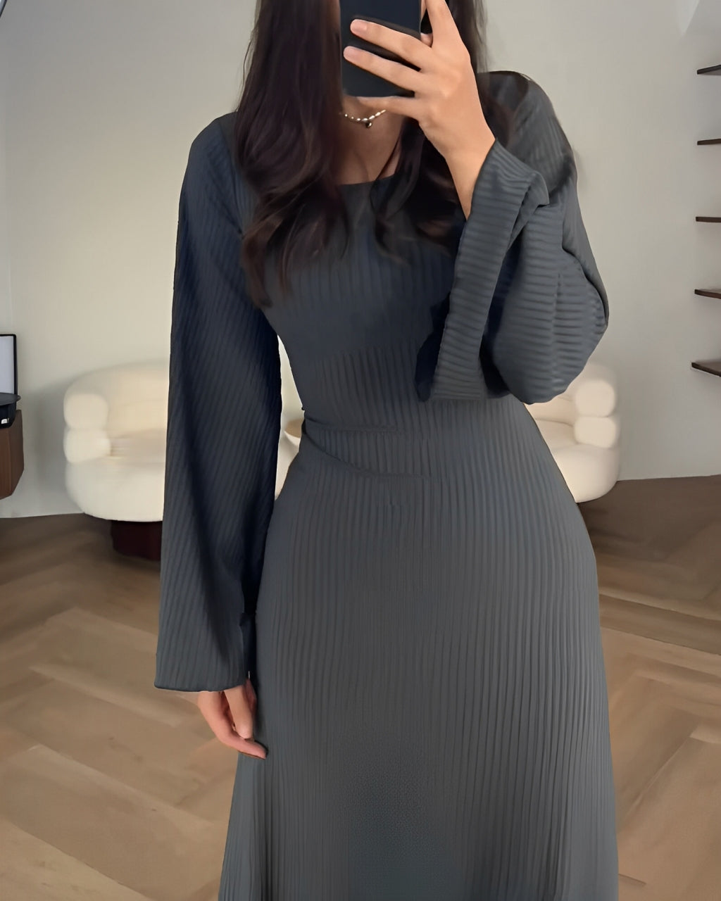Nora | Elegante Gebreide Maxi Jurk - Fashion Lab