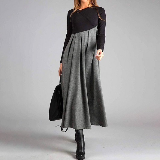 Claudette | Tweekleurige Maxi Jurk - Fashion Lab