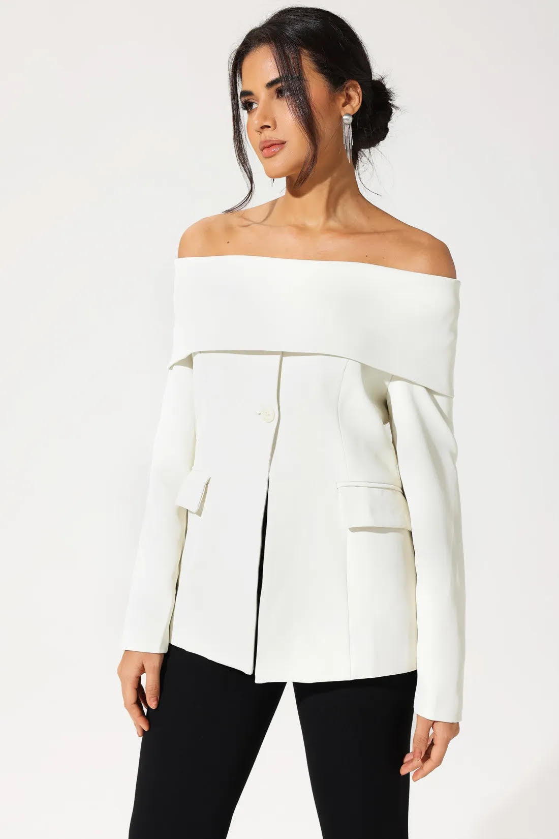 Verona | Off-Shoulder Blazer Top - Fashion Lab
