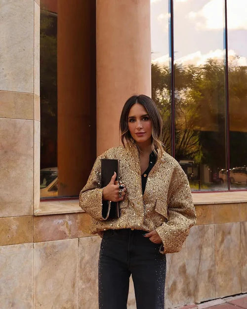Jane | Gouden Sequin Jacket - Fashion Lab