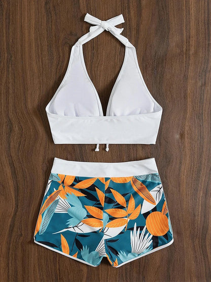 Amara | Sportieve Halter Bikini met Shorts - Fashion Lab