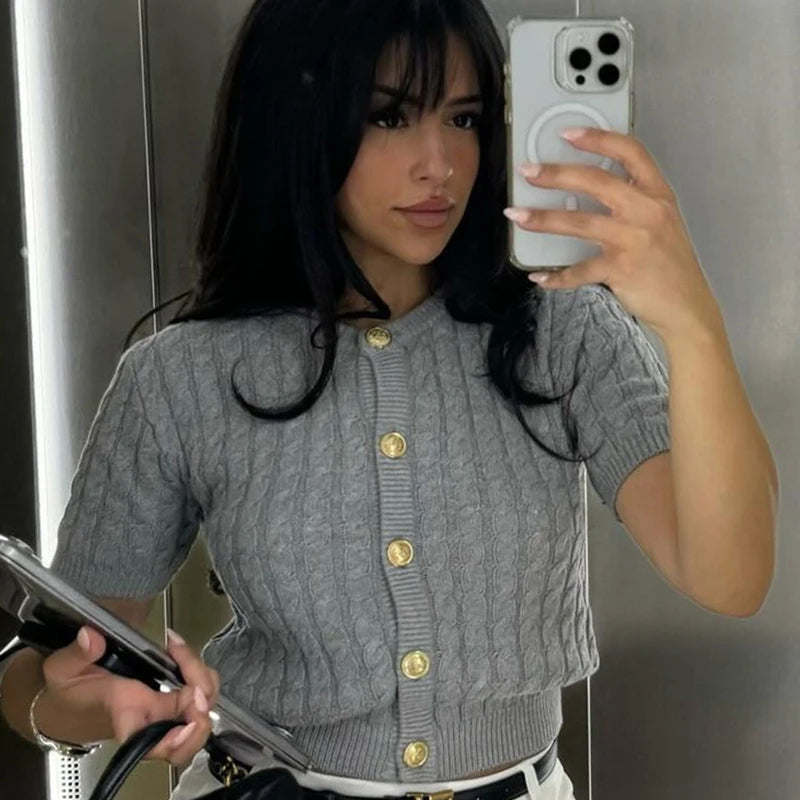 Cardigan | Gebreide Crop Top - Fashion Lab