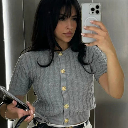 Cardigan | Gebreide Crop Top - Fashion Lab