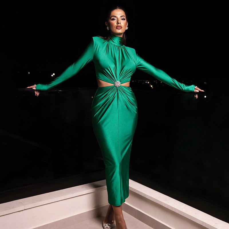 Daina | Rugloze Geplooide Jurk - Fashion Lab