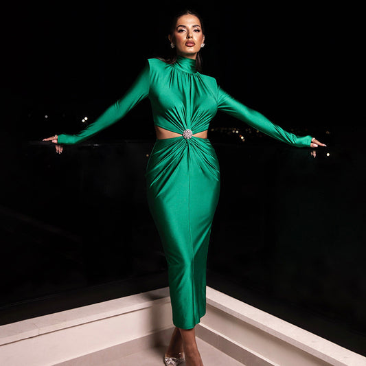 Daina | Rugloze Geplooide Jurk - Fashion Lab