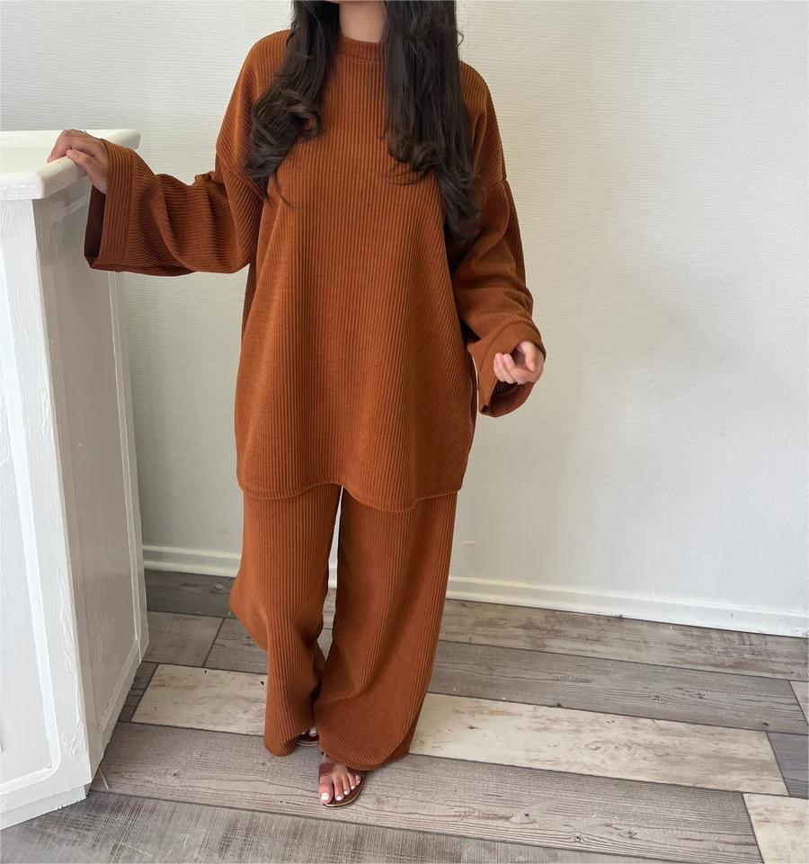 Adelina | Corduroy Tweedelige Broek - Fashion Lab