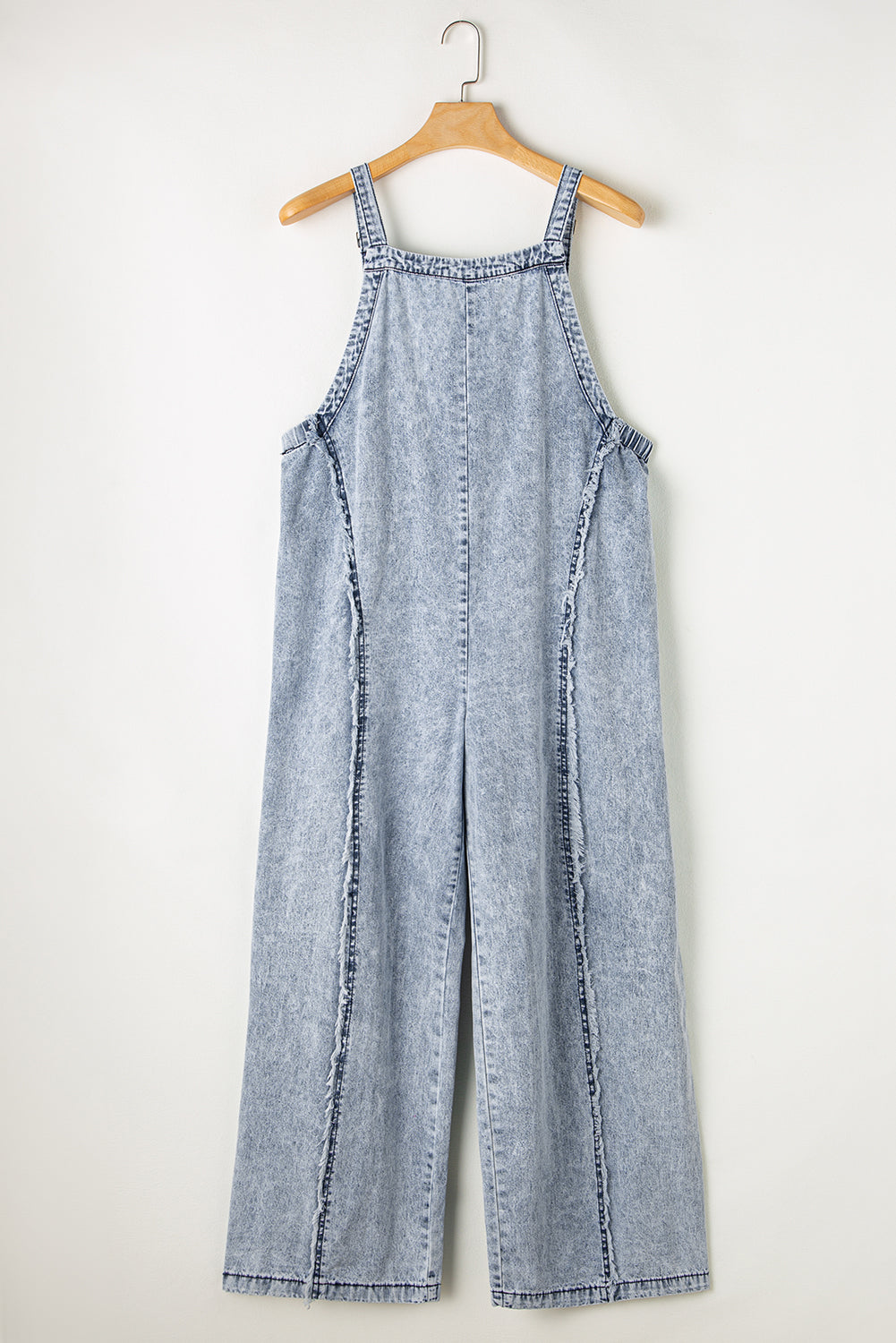 Blauwe | denim overall met wijde pijpen - Fashion Lab