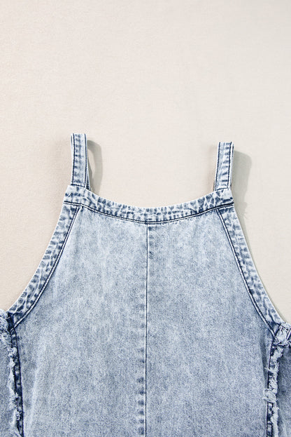 Blauwe | denim overall met wijde pijpen - Fashion Lab